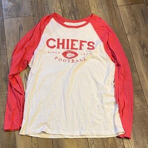 Chiefs Football Long Sleeve Tee - Red and White